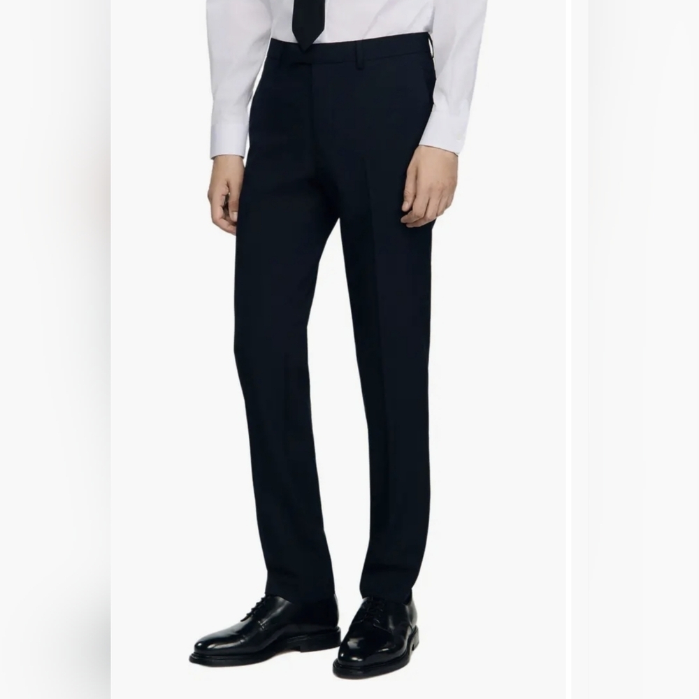 Sandro Paris Rescue Elegant Men's Noir Dress Pants Size US 32/ 98%wool